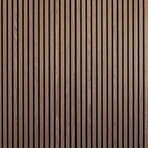 Strivo Acoustic Slat Panel 600mm x 2400mm in Walnut, Black Oak or Dark Grey Oak from The Panel Company