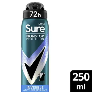 Sure Men Nonstop Protection Invisible Ice Fresh Deodorant 250ml thumbnail 2