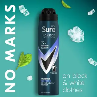 Sure Men Nonstop Protection Invisible Ice Fresh Deodorant 250ml thumbnail 3