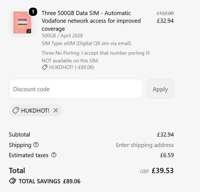Three 500GB Data SIM Only Plan, Reloaded Monthly to April 2028 photo 2