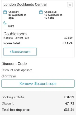 Travelodge London Docklands Central for 2 Adults Select Sundays Aug-Dec with Code thumbnail 2
