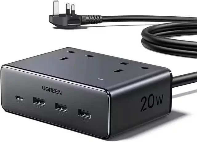 UGREEN 2-Way Cube Extension Lead with 4 USB Slots