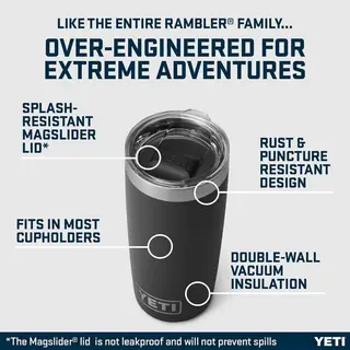 Yeti Rambler 10oz Tumbler with MagSlider Lid in Black, Multiple Colours Available thumbnail 2